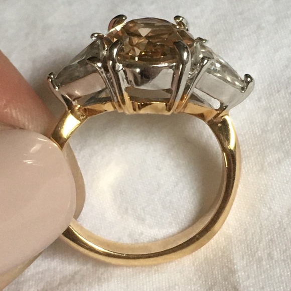 ❤️CZ GEMSTONE GOLD GORGEOUS RING ENGAGEMENT BIRTHSTONE SIZE 4 - Picture 5 of 16